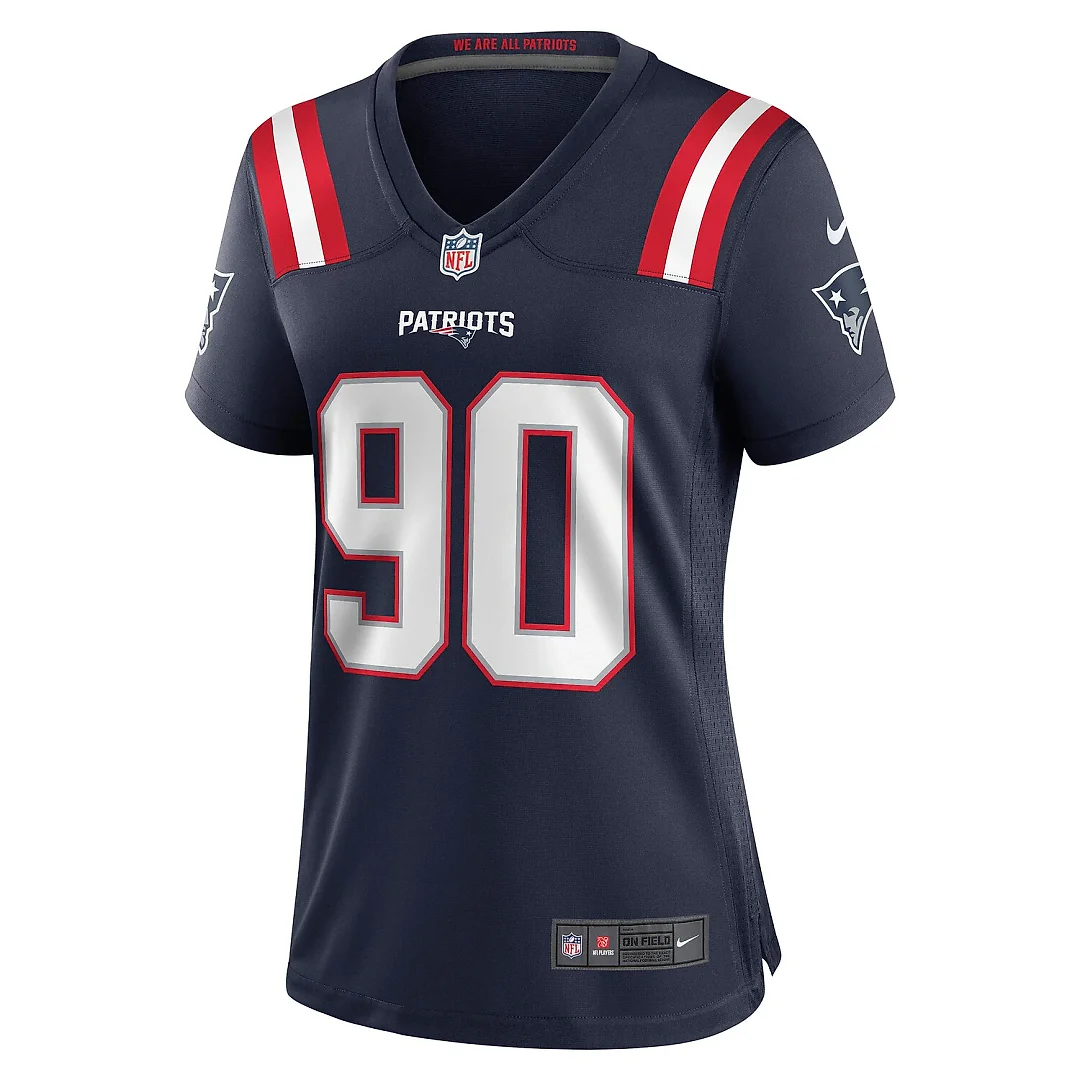 Zennovawear Christian Barmore New England Patriots Women's Game Jersey - Navy