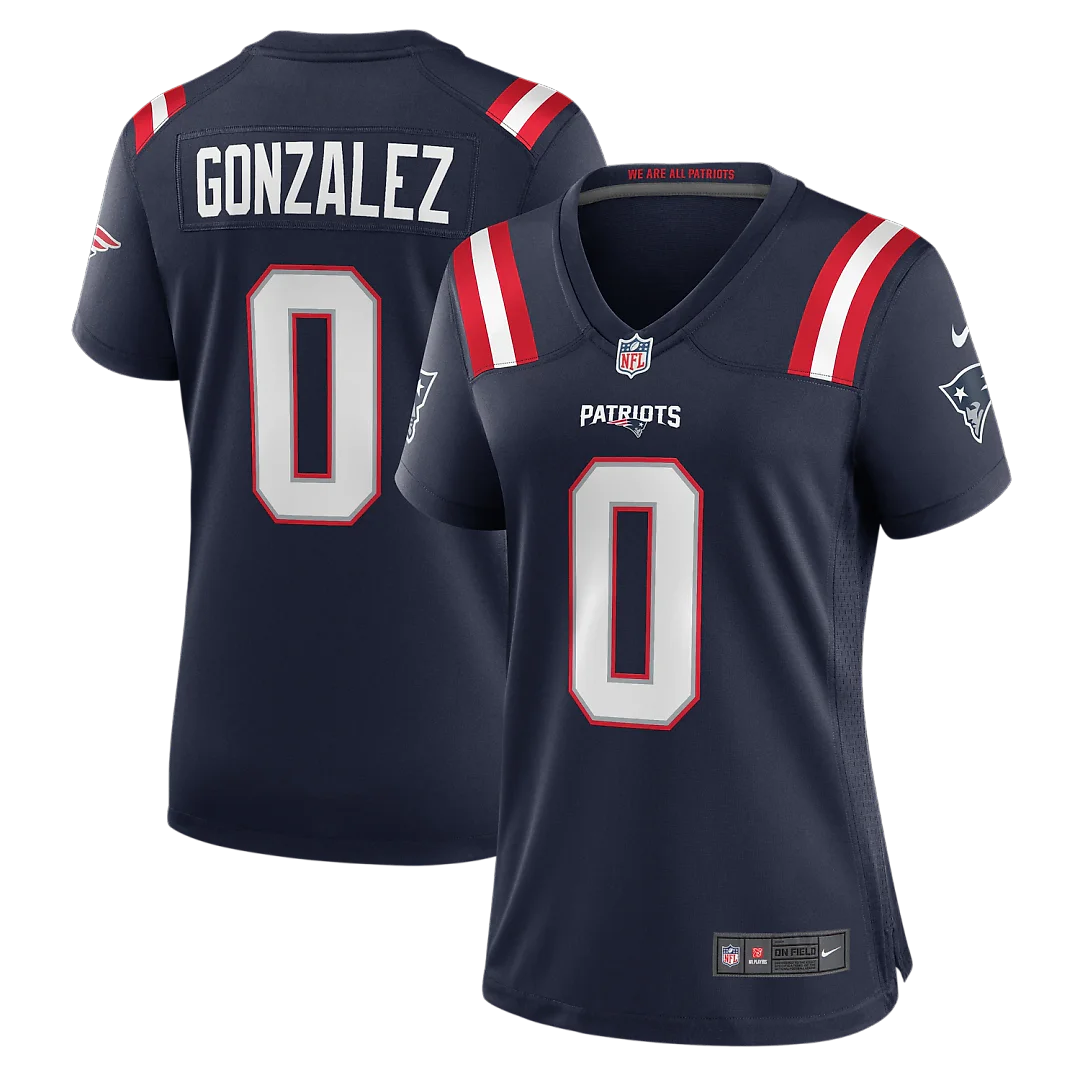 Zennovawear Christian Gonzalez New England Patriots Women's Team Game Jersey - Navy