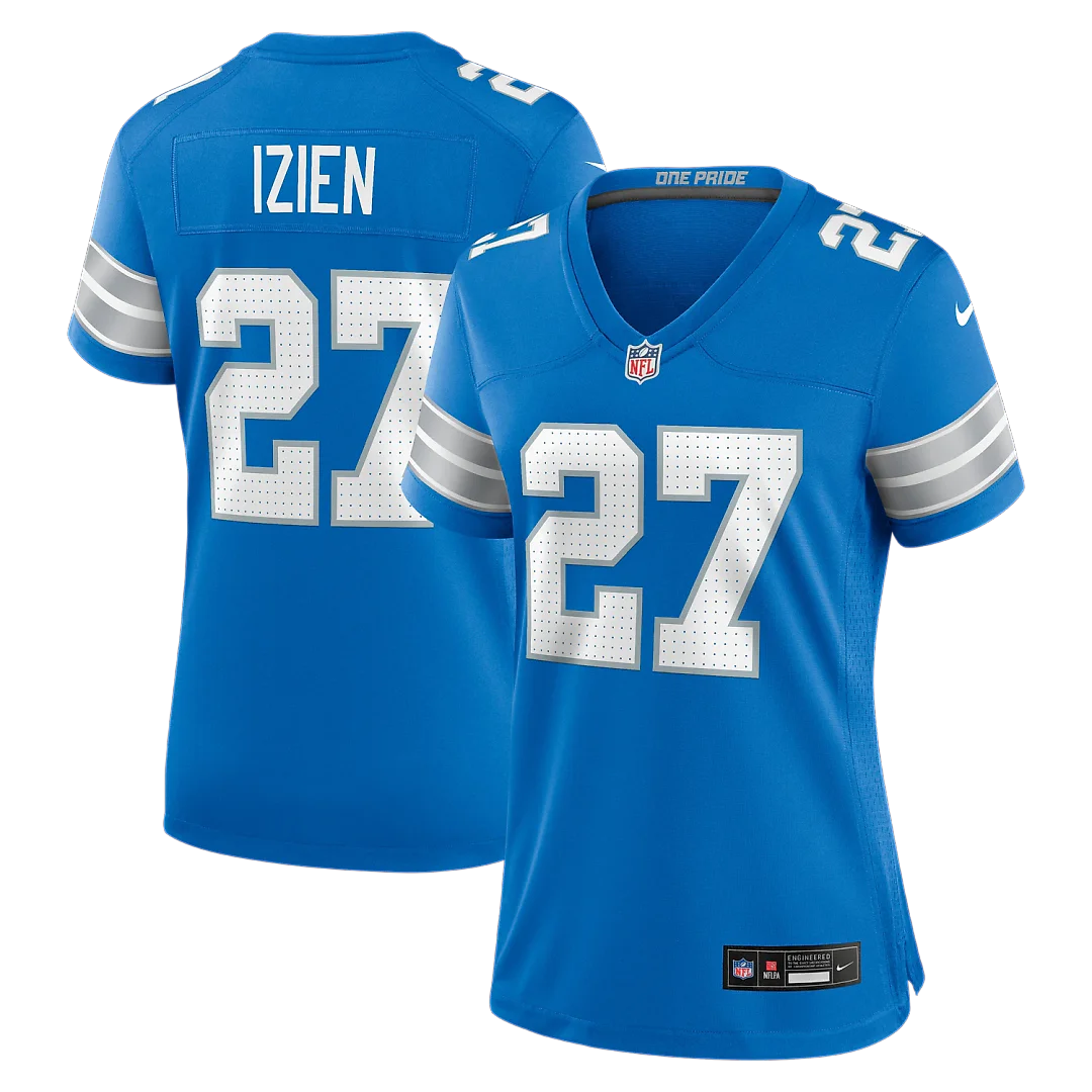 Zennovawear Christian Izien Detroit Lions Women's Team Game Jersey - Blue