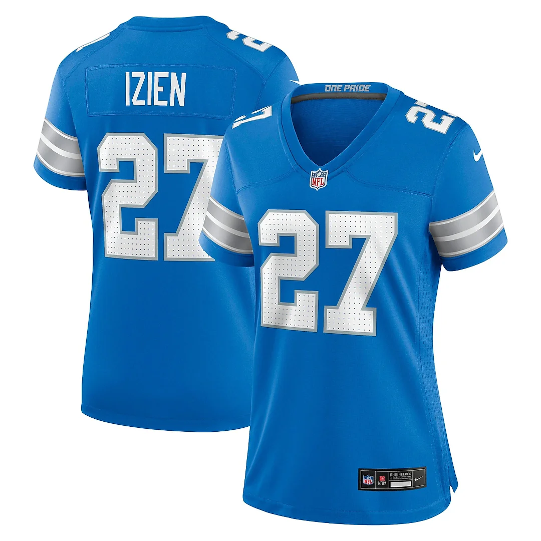 Zennovawear Christian Izien Detroit Lions Women's Team Game Jersey - Blue