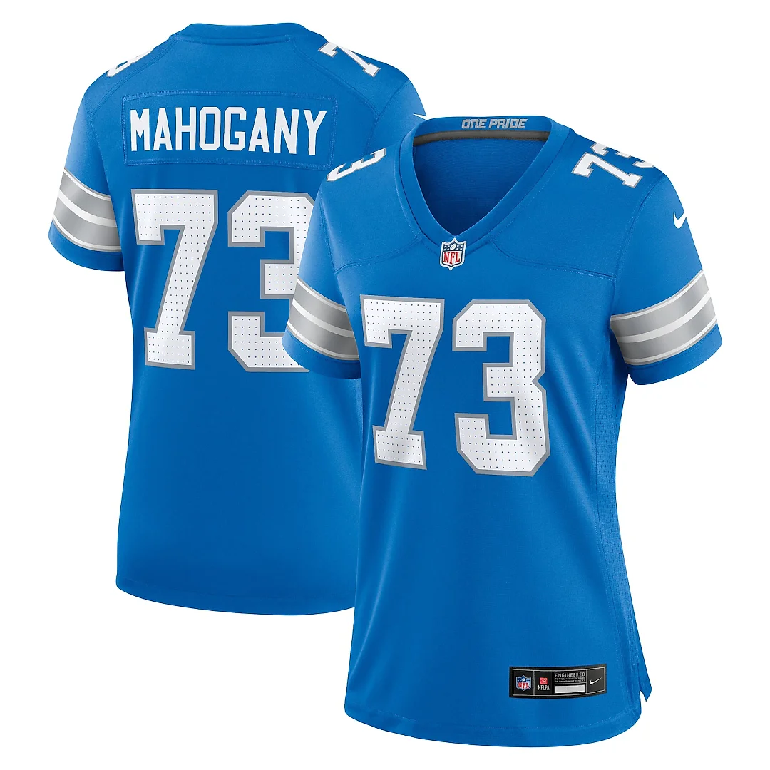 Zennovawear Christian Mahogany Detroit Lions Women's Team Game Jersey - Blue