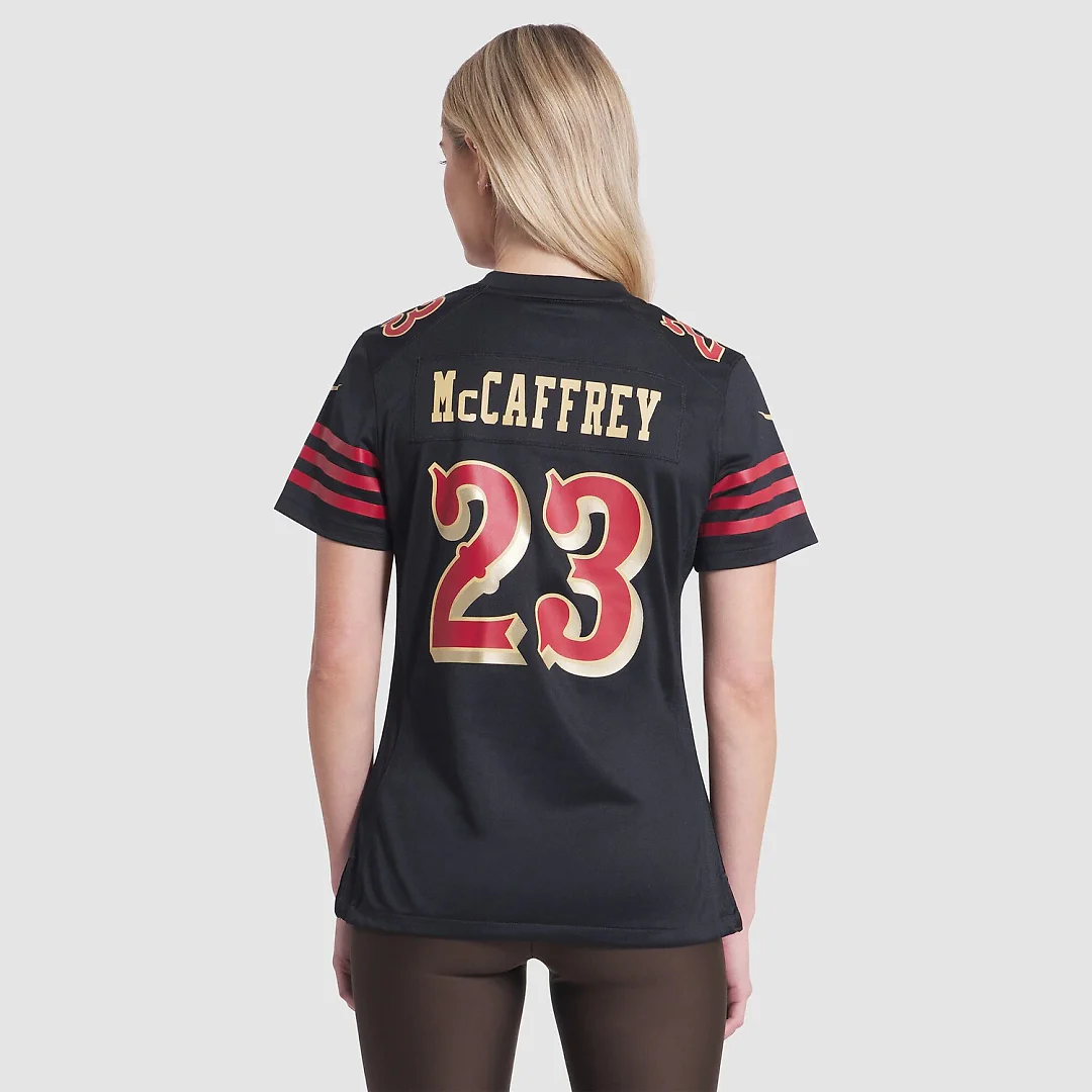 Zennovawear Christian McCaffrey San Francisco 49ers Women's 2025 Rivalries Collection Game Jersey - Black