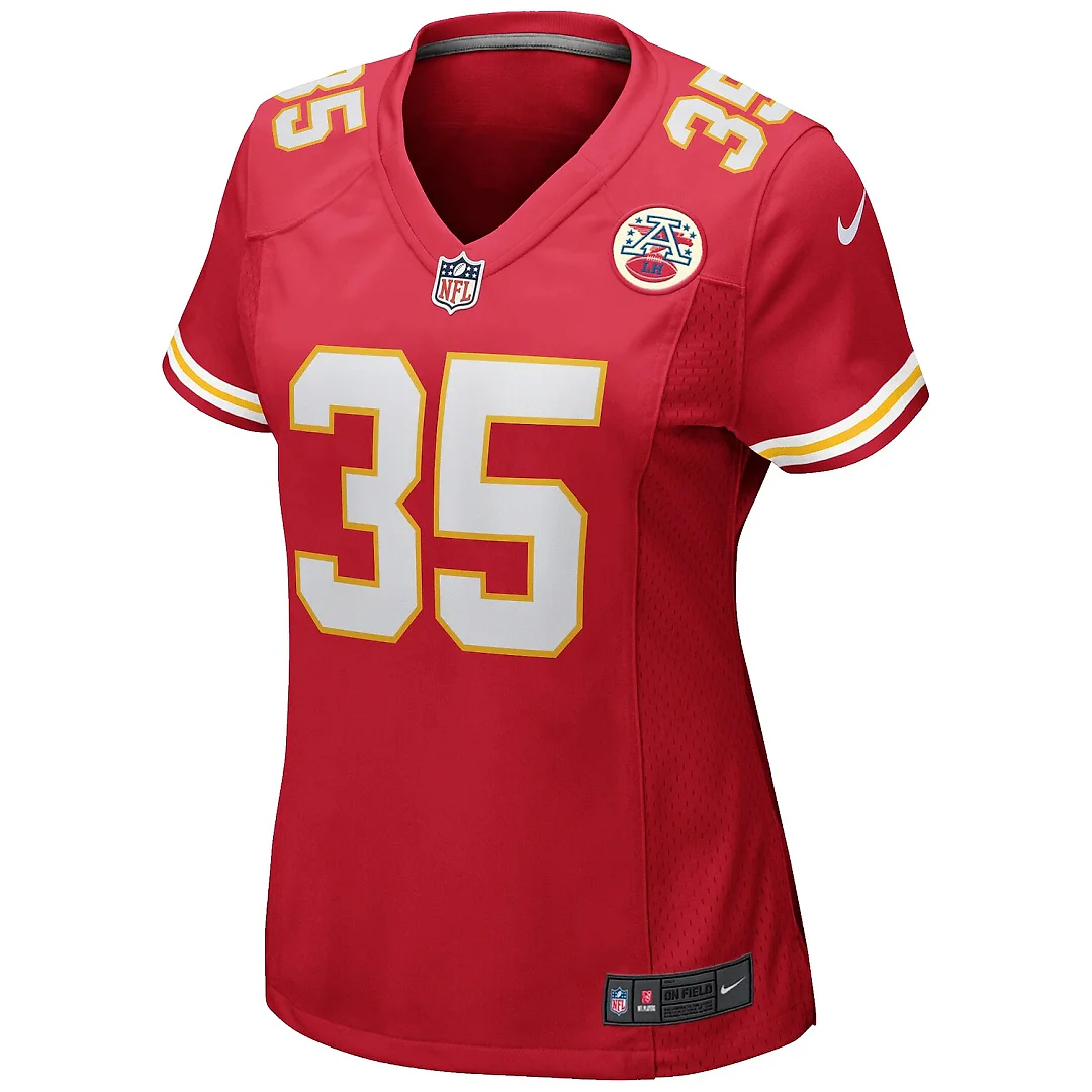 Zennovawear Christian Okoye Kansas City Chiefs Women's Game Retired Player Jersey - Red