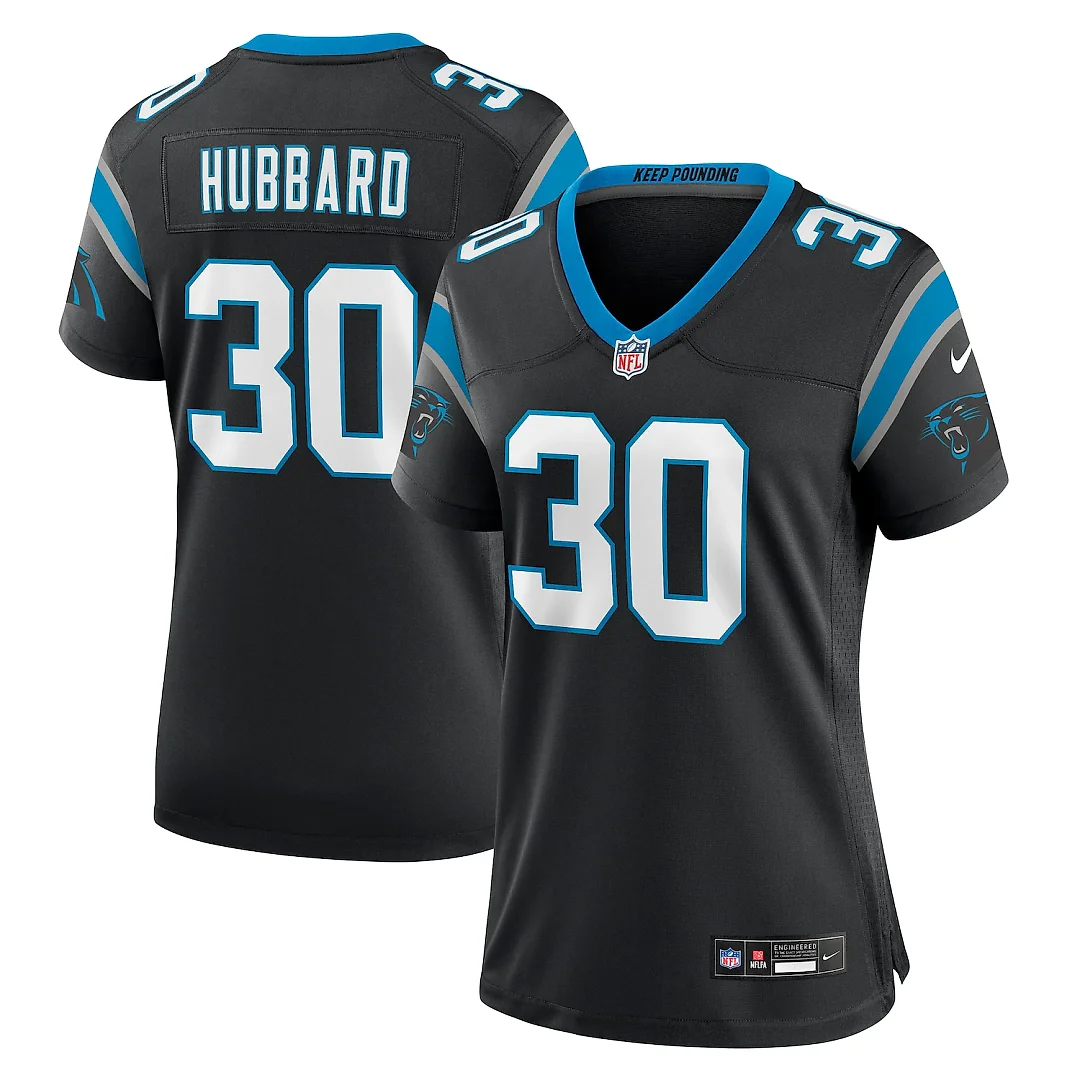 Zennovawear Chuba Hubbard Carolina Panthers Women's Team Game Jersey - Black