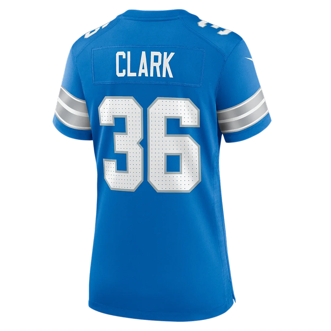 Zennovawear Chuck Clark Detroit Lions Women's Team Game Jersey - Blue