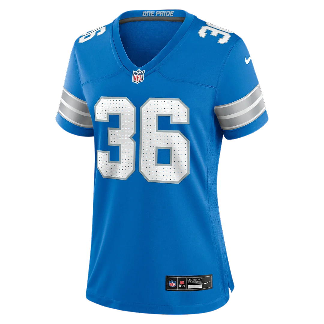 Zennovawear Chuck Clark Detroit Lions Women's Team Game Jersey - Blue