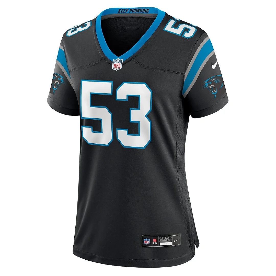 Zennovawear Claudin Cherelus Carolina Panthers Women's Team Game Jersey - Black