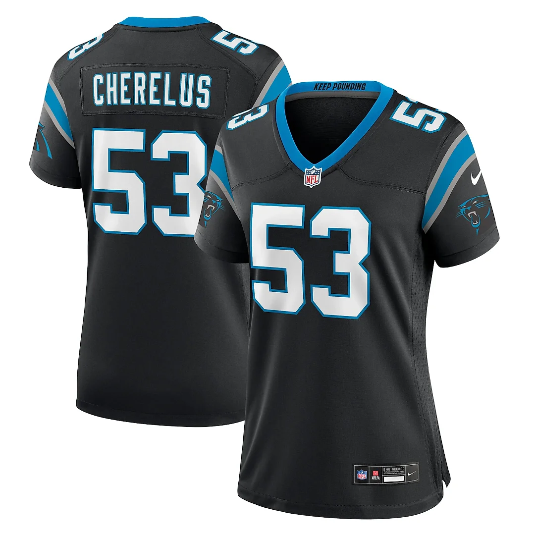 Zennovawear Claudin Cherelus Carolina Panthers Women's Team Game Jersey - Black