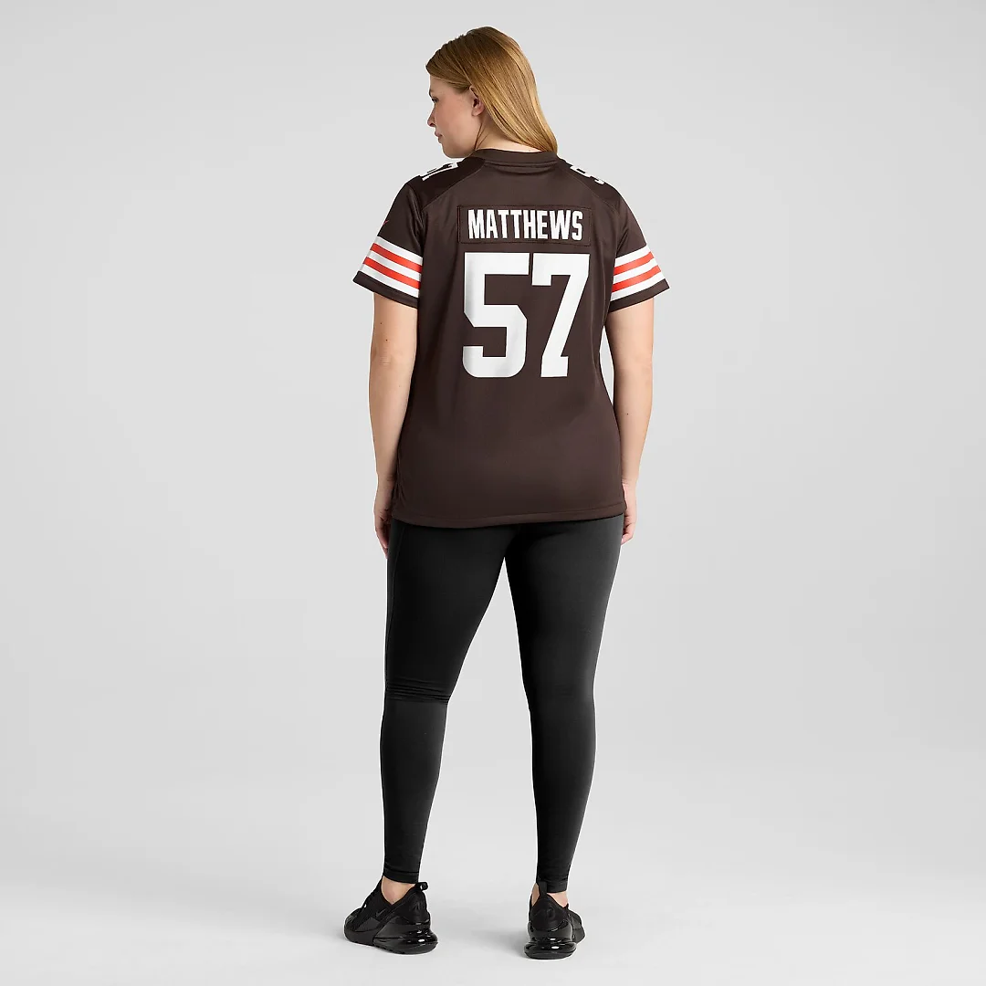 Zennovawear Clay Matthews Cleveland Browns Women's Game Retired Player Jersey - Brown