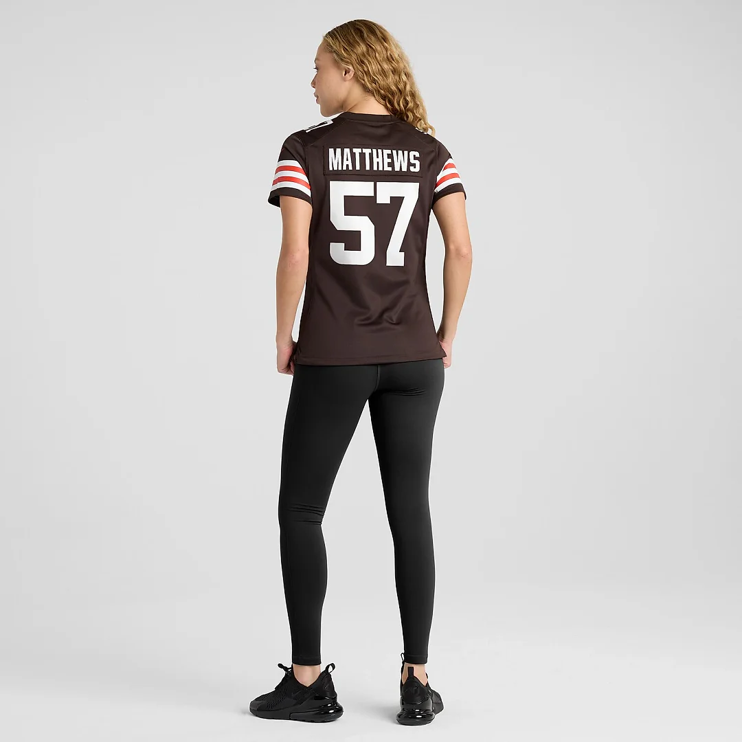 Zennovawear Clay Matthews Cleveland Browns Women's Game Retired Player Jersey - Brown