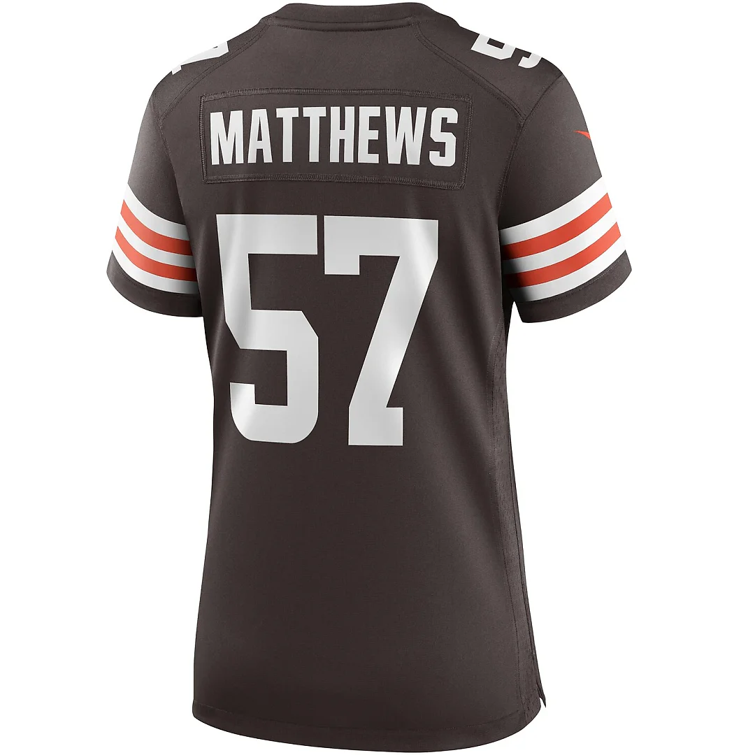 Zennovawear Clay Matthews Cleveland Browns Women's Game Retired Player Jersey - Brown