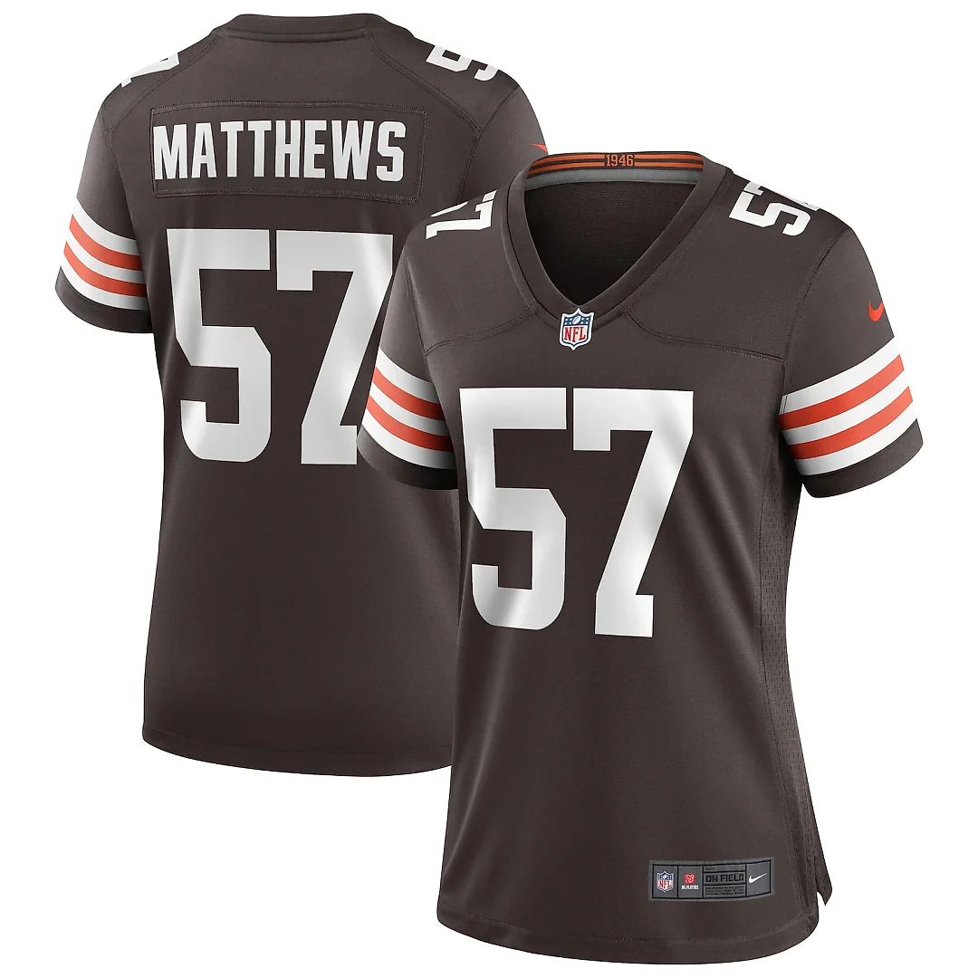 Zennovawear Clay Matthews Cleveland Browns Women's Game Retired Player Jersey - Brown