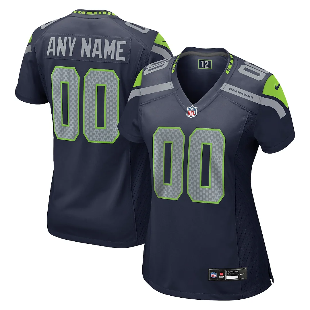 Zennovawear Seattle Seahawks Women's Custom Game Jersey - College Navy