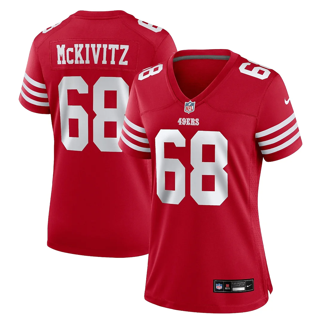 Zennovawear Colton McKivitz San Francisco 49ers Women's Team Game Jersey - Scarlet
