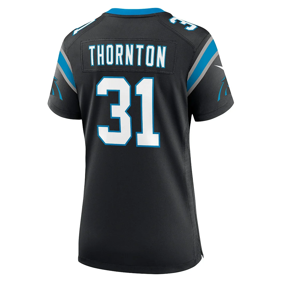 Zennovawear Corey Thornton Carolina Panthers Women's Team Game Jersey - Black