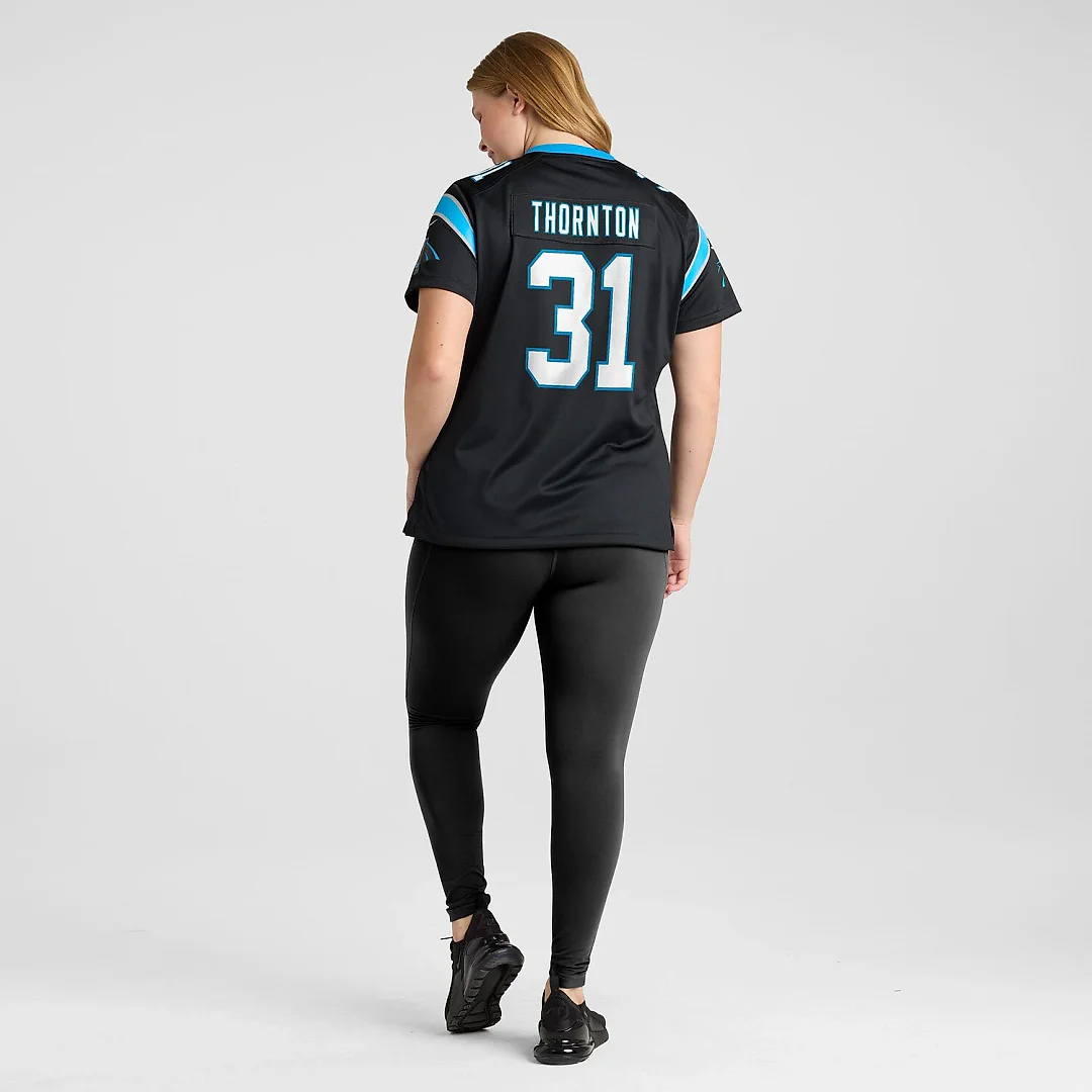 Zennovawear Corey Thornton Carolina Panthers Women's Team Game Jersey - Black