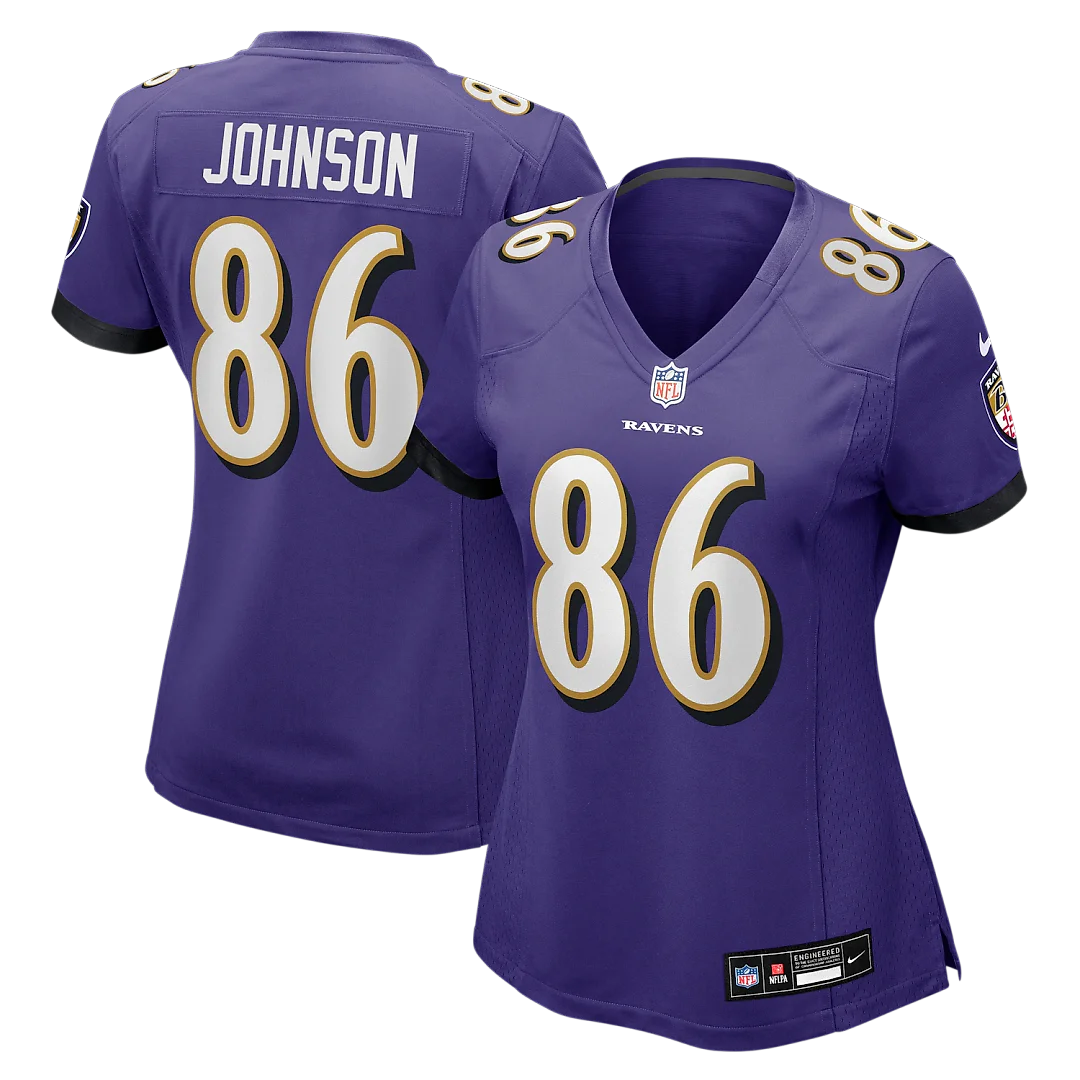 Zennovawear Cornelius Johnson Baltimore Ravens Women's Team Game Jersey - Purple