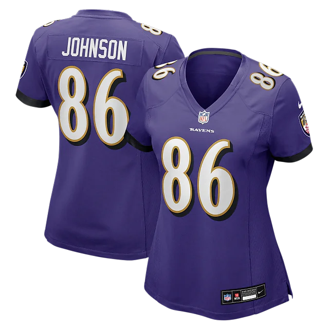 Zennovawear Cornelius Johnson Baltimore Ravens Women's Team Game Jersey - Purple