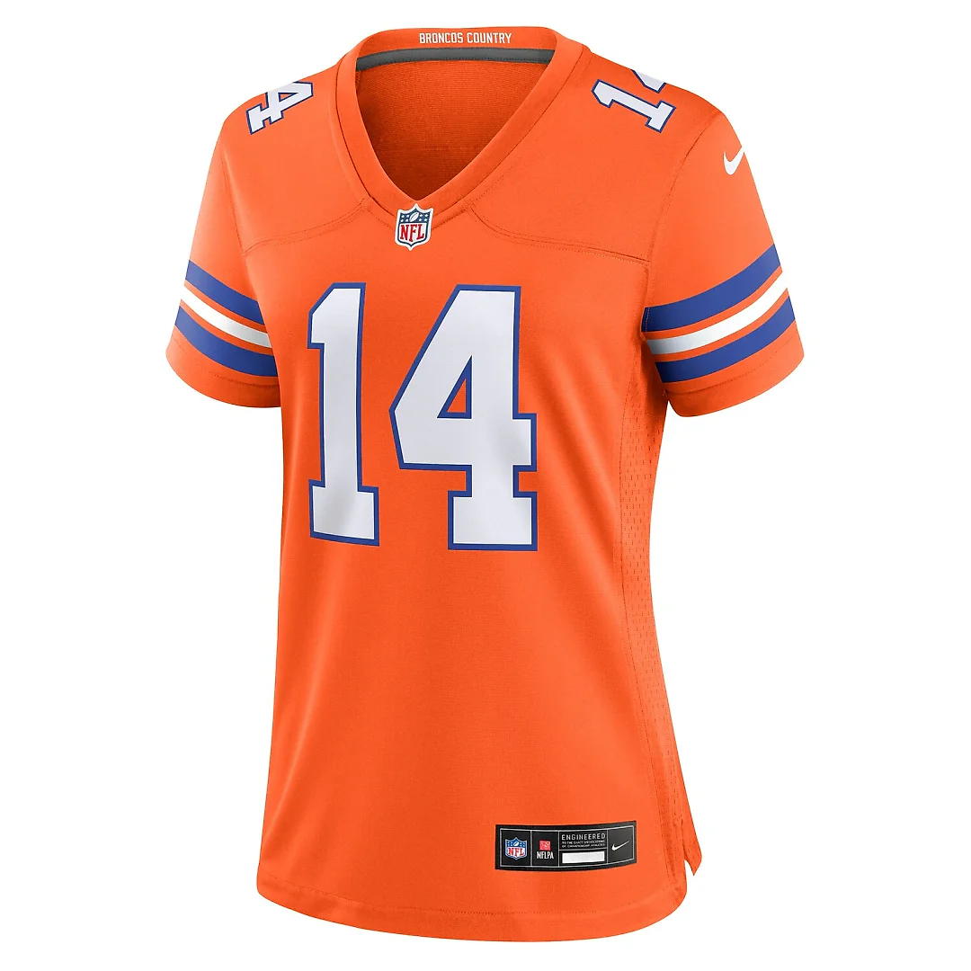 Zennovawear Courtland Sutton Denver Broncos Women's Mile High Collection 1977 Throwback Player Game Jersey - Orange