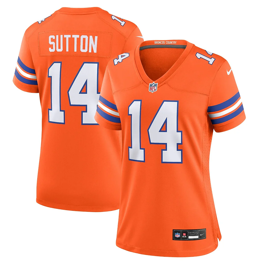 Zennovawear Courtland Sutton Denver Broncos Women's Mile High Collection 1977 Throwback Player Game Jersey - Orange