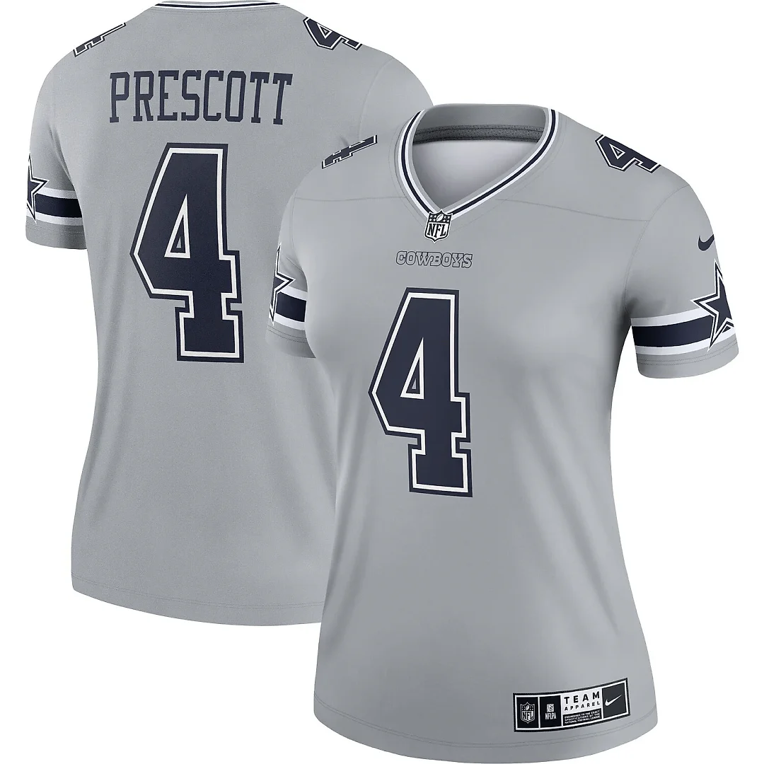 Zennovawear Dak Prescott Dallas Cowboys Women's Legend Player Performance Top - Gray
