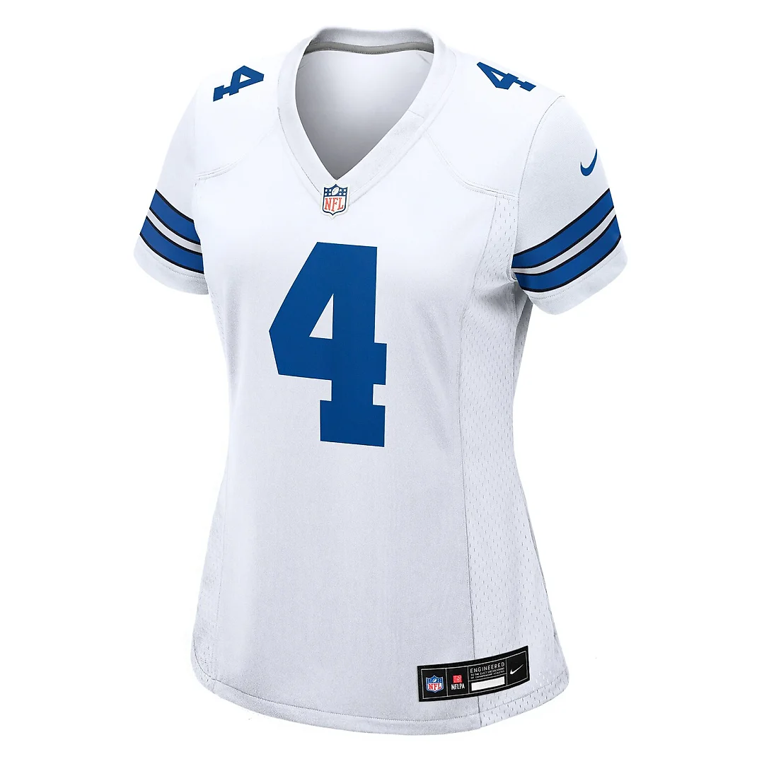 Zennovawear Dak Prescott Dallas Cowboys Women's Team Game Jersey - White