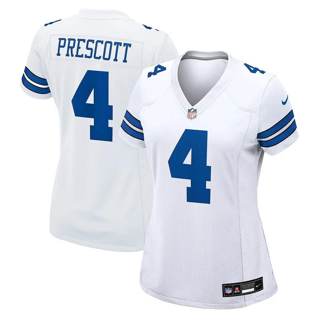 Zennovawear Dak Prescott Dallas Cowboys Women's Team Game Jersey - White