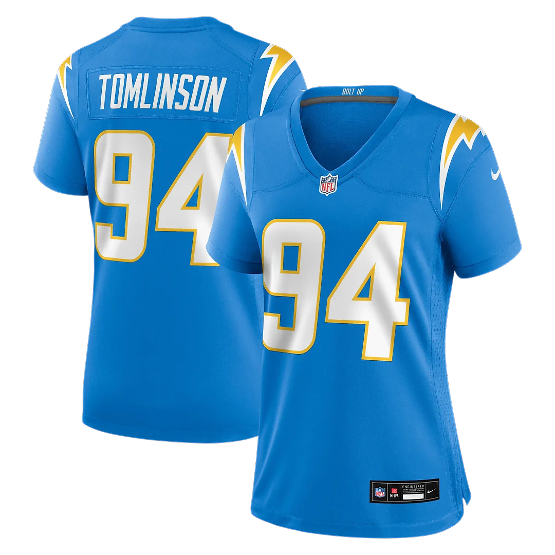Zennovawear Dalvin Tomlinson Los Angeles Chargers Women's Team Game Jersey - Powder Blue