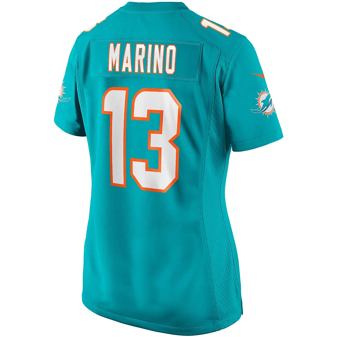 Zennovawear Dan Marino Miami Dolphins Women's Game Retired Player Jersey - Aqua