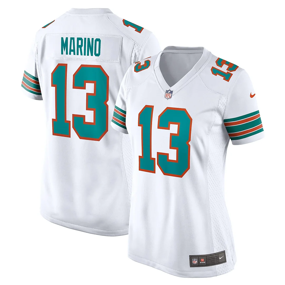 Zennovawear Dan Marino Miami Dolphins Women's Retired Player Jersey - White