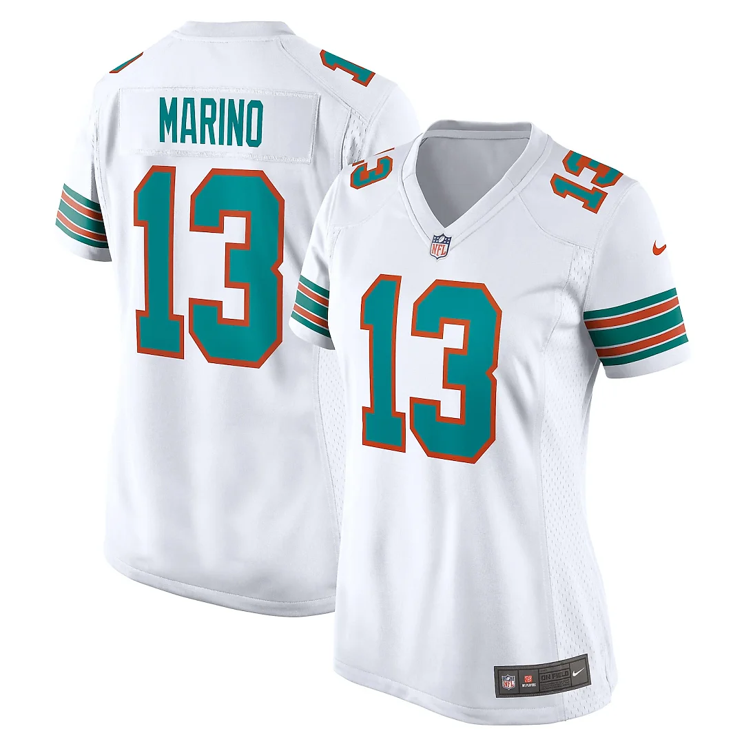 Zennovawear Dan Marino Miami Dolphins Women's Retired Player Jersey - White