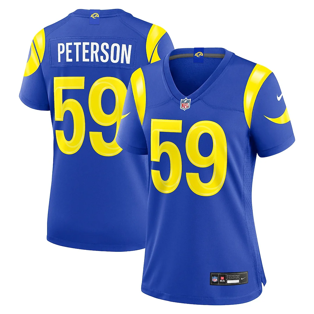 Zennovawear Darryl Peterson Los Angeles Rams Women's Team Game Jersey - Royal