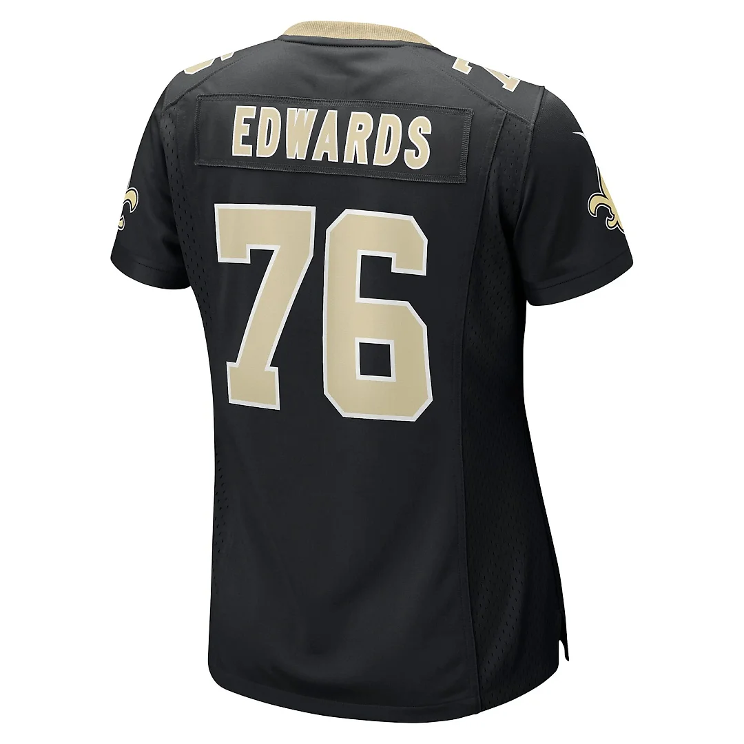 Zennovawear David Edwards New Orleans Saints Women's Team Game Jersey - Black