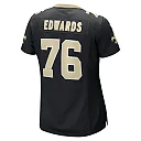 Zennovawear David Edwards New Orleans Saints Women's Team Game Jersey - Black