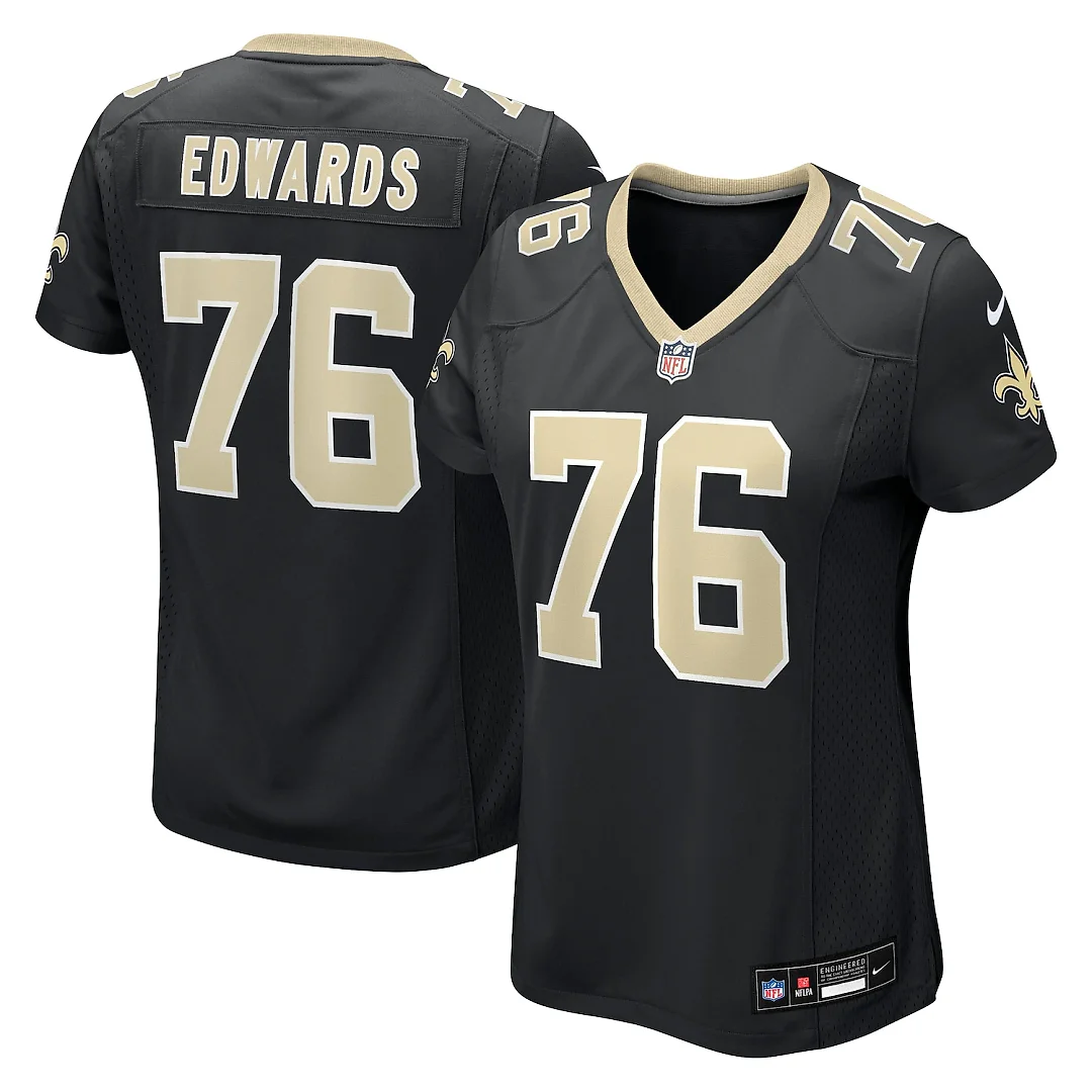 Zennovawear David Edwards New Orleans Saints Women's Team Game Jersey - Black