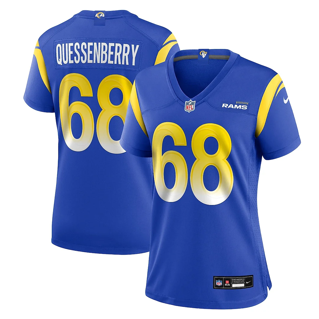 Zennovawear David Quessenberry Los Angeles Rams Women's Team Game Jersey - Royal