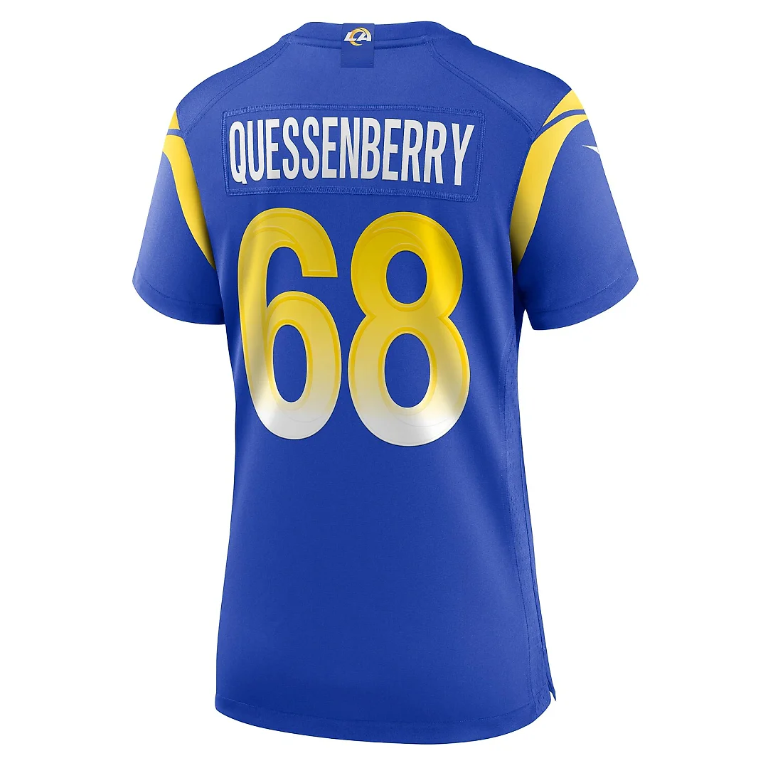 Zennovawear David Quessenberry Los Angeles Rams Women's Team Game Jersey - Royal