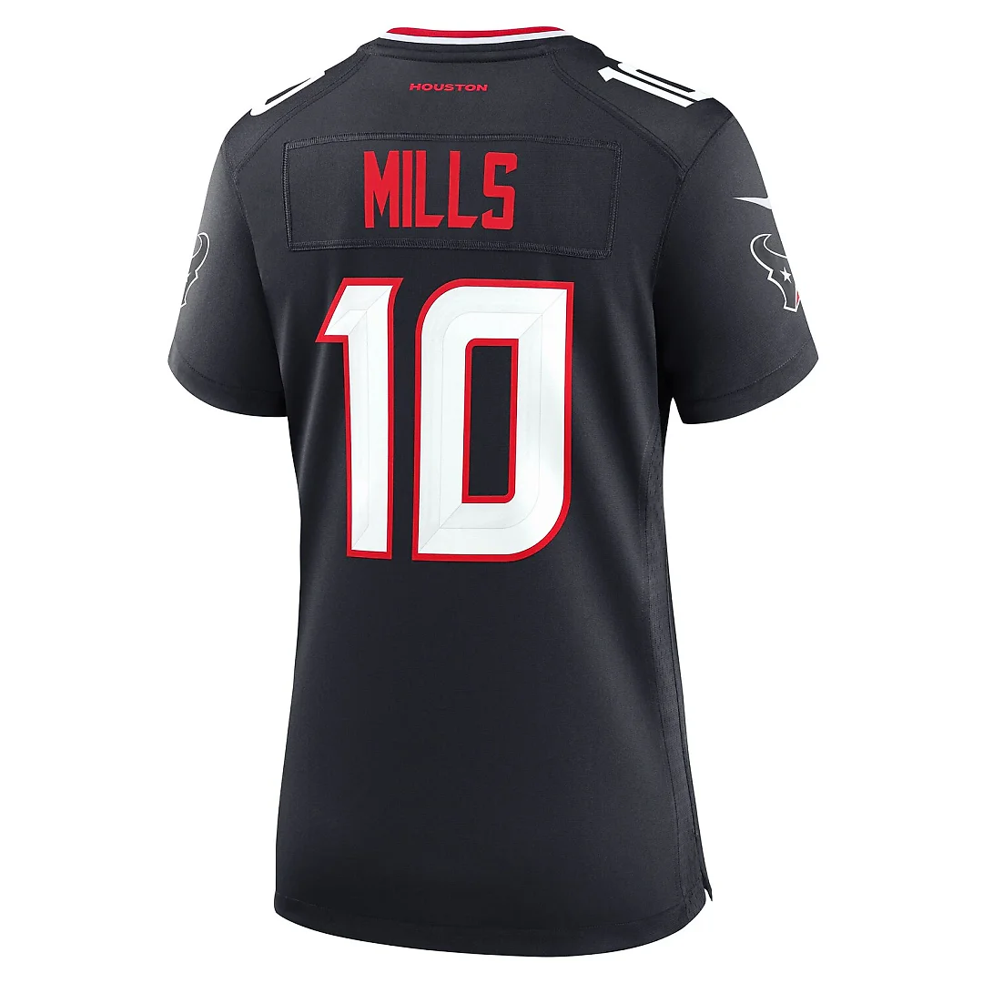 Zennovawear Davis Mills Houston Texans Women's Team Game Jersey - Navy