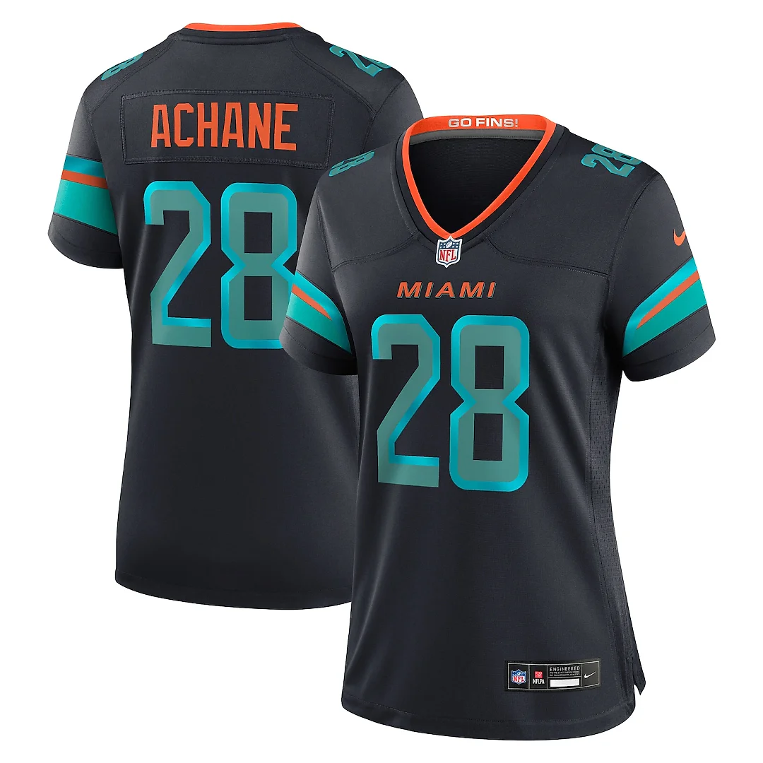 Zennovawear De’Von Achane Miami Dolphins Women's 2025 Rivalries Collection Game Jersey - Pitch Blue