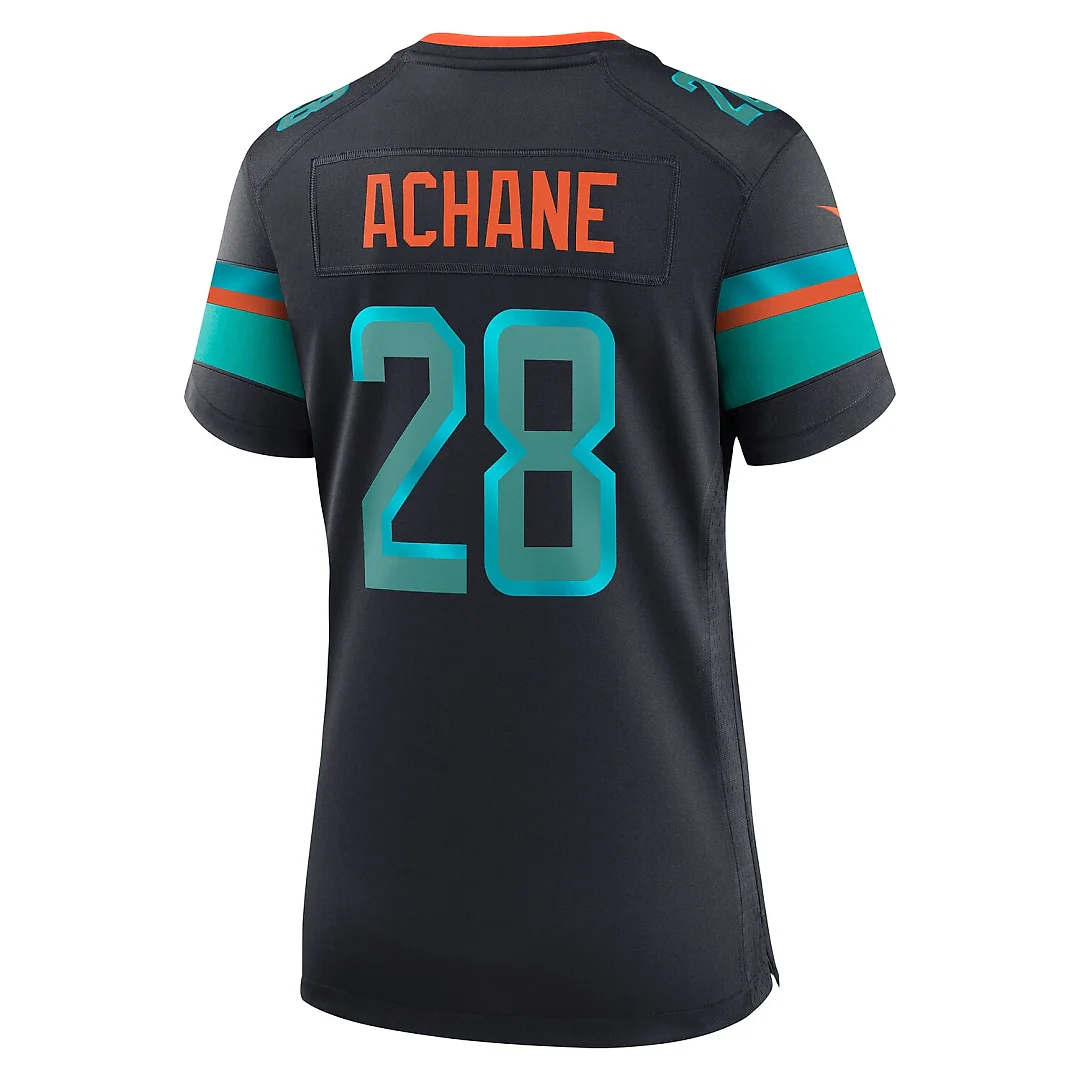 Zennovawear De’Von Achane Miami Dolphins Women's 2025 Rivalries Collection Game Jersey - Pitch Blue