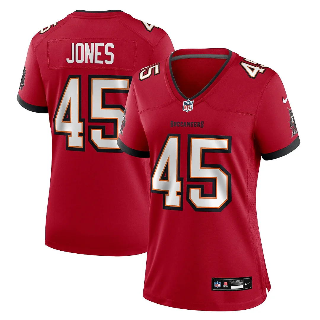 Zennovawear Deion Jones Tampa Bay Buccaneers Women's Team Game Jersey - Red
