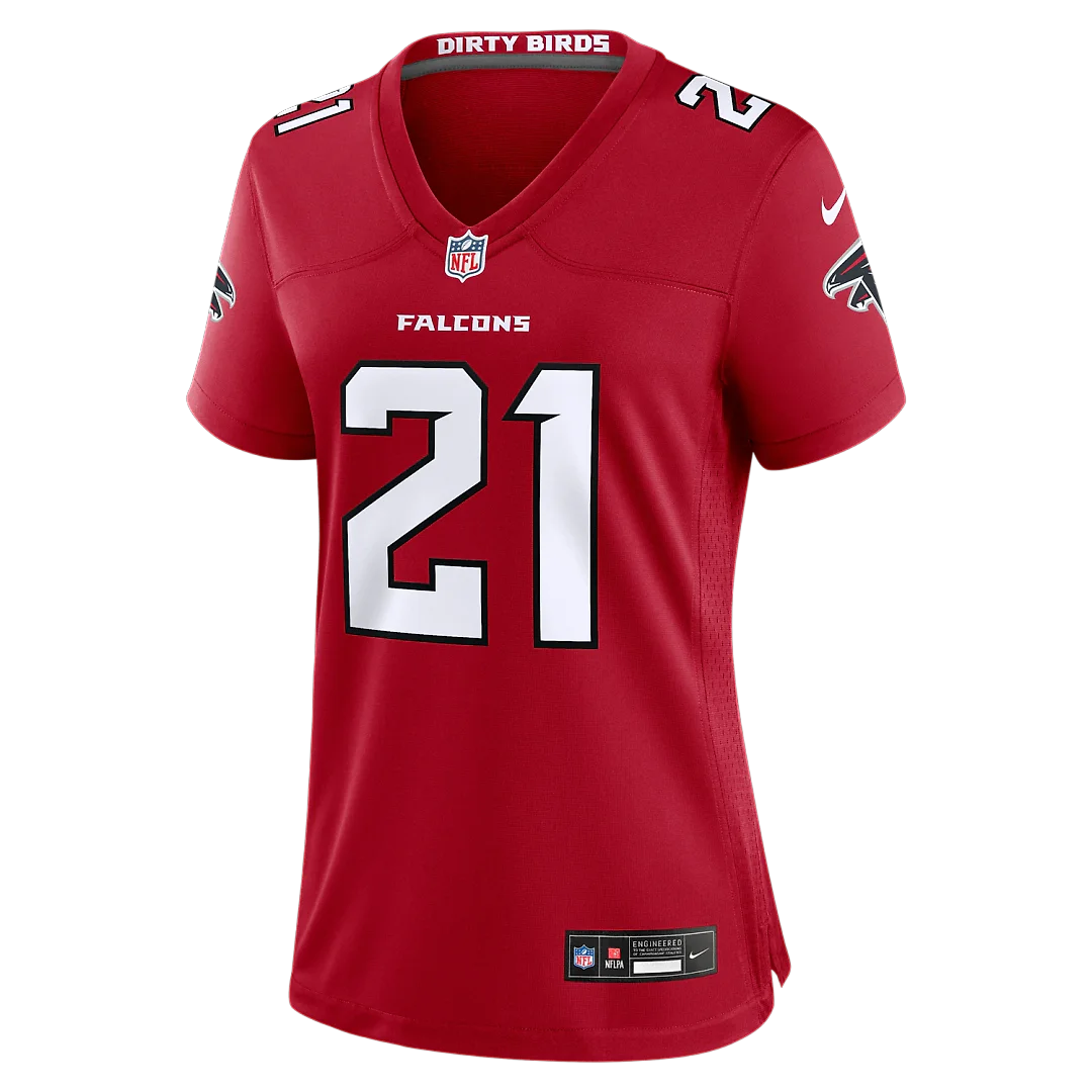 Zennovawear Deion Sanders Atlanta Falcons Women's Retired Player Game Jersey - Red
