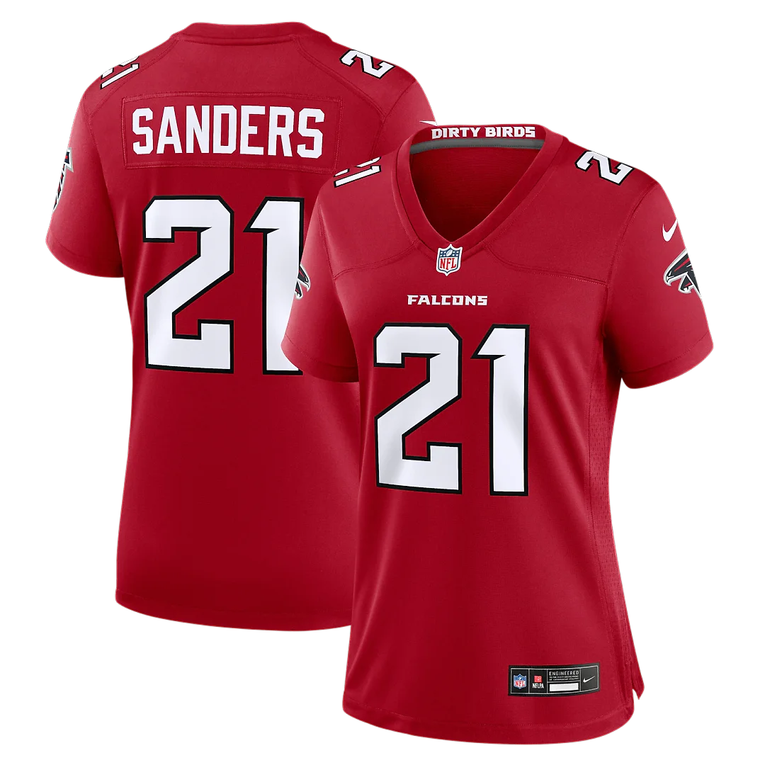 Zennovawear Deion Sanders Atlanta Falcons Women's Retired Player Game Jersey - Red