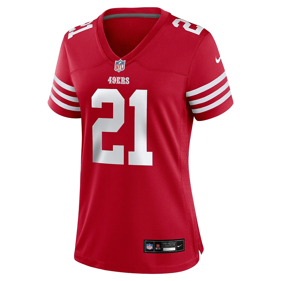 Zennovawear Deion Sanders San Francisco 49ers Women's Retired Player Game Jersey - Scarlet