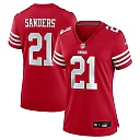 Zennovawear Deion Sanders San Francisco 49ers Women's Retired Player Game Jersey - Scarlet