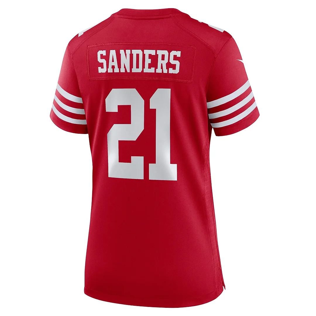 Zennovawear Deion Sanders San Francisco 49ers Women's Retired Player Game Jersey - Scarlet
