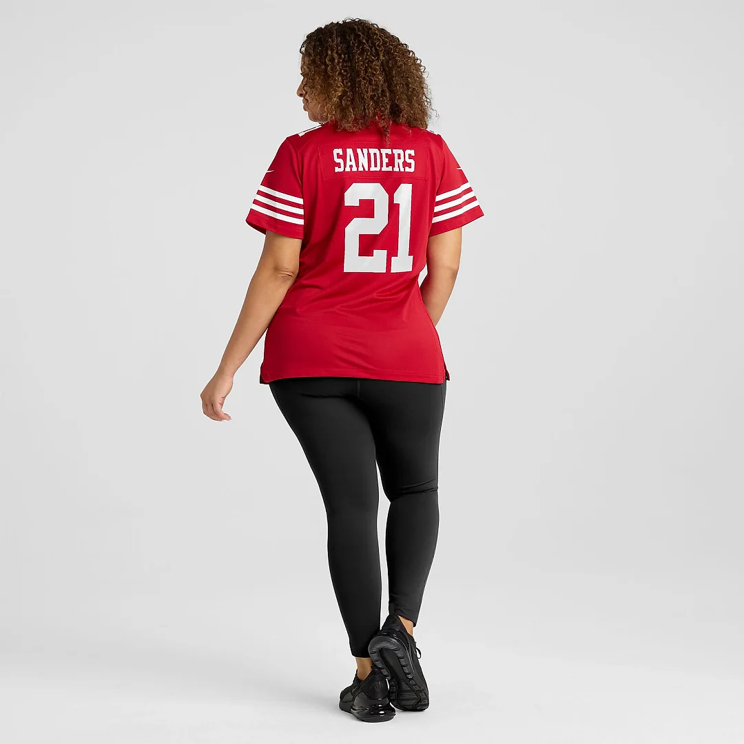 Zennovawear Deion Sanders San Francisco 49ers Women's Retired Player Game Jersey - Scarlet