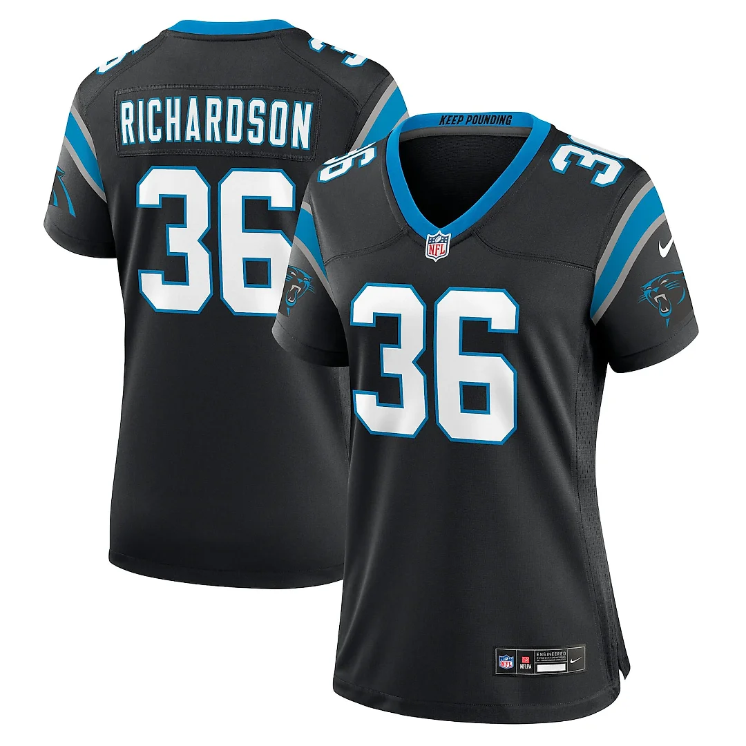 Zennovawear Demani Richardson Carolina Panthers Women's Team Game Jersey - Black