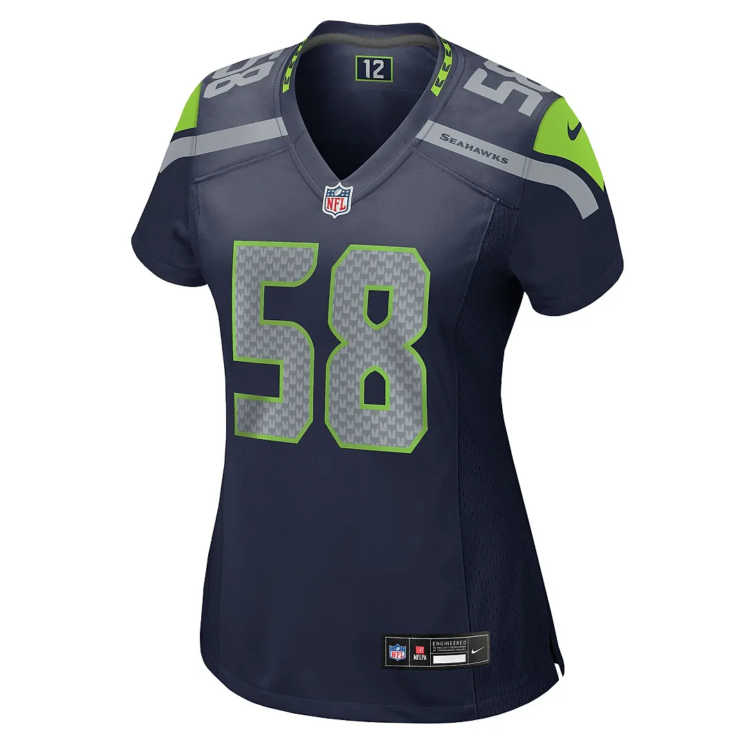 Zennovawear Derick Hall Seattle Seahawks Women's Team Game Jersey - College Navy