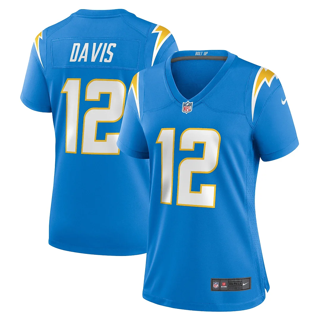 Zennovawear Derius Davis Los Angeles Chargers Women's Team Game Jersey - Powder Blue